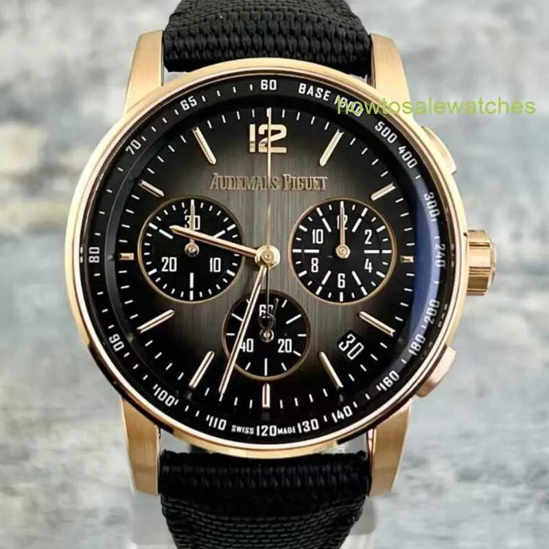 Ostatni AP WIST WATK EPI Code 11.59 Seria 26393Nr Rose Gold Ceramic Waled Grey Plate Mens Fashion Casual Business Chronograph Watch