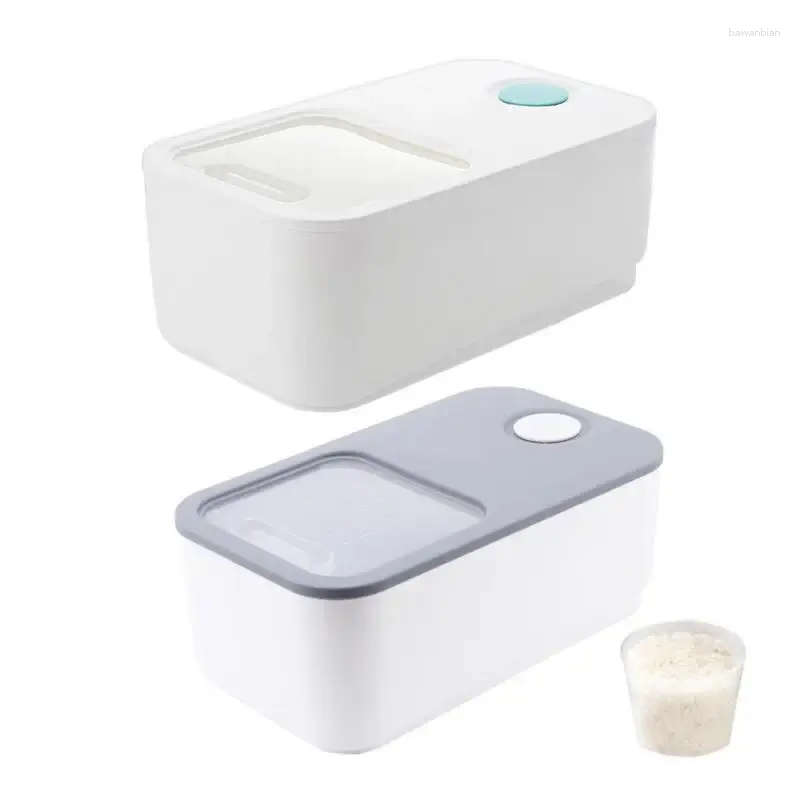 Bouteilles de stockage distributeur de riz conteneur pot de céréales céréales 22 Lbs seau push-pull organisateur de cuisine