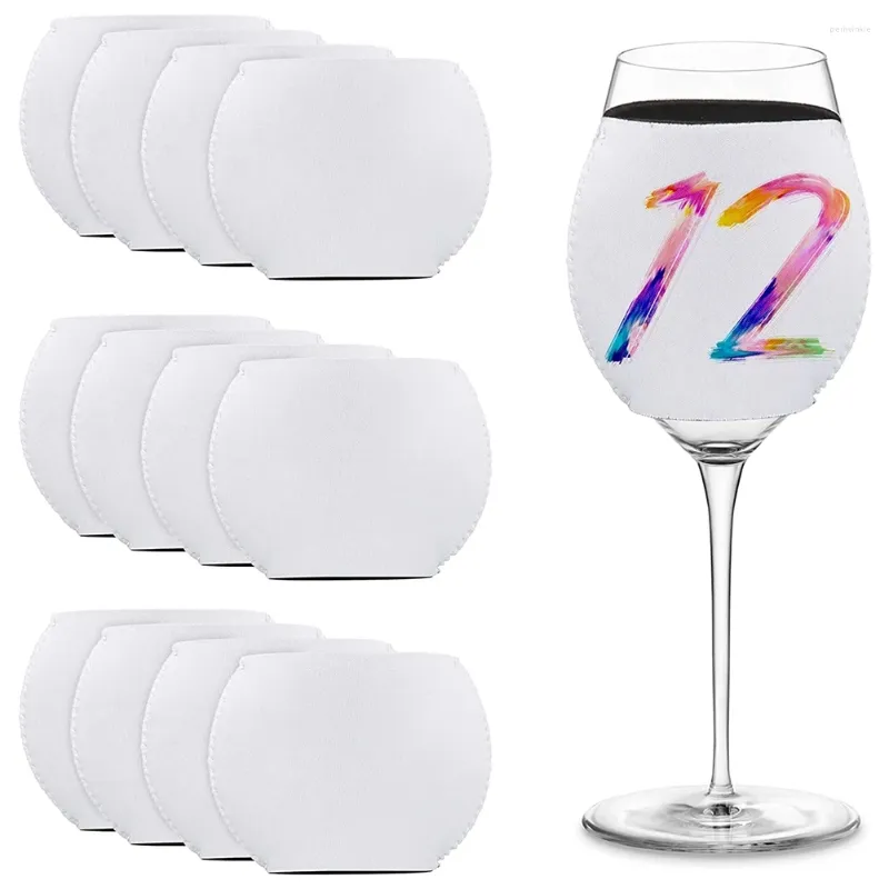 Tovagliette da tavolo 12 pezzi per sublimazione, copertura isolante in neoprene per bicchiere di vino, per forniture di ornamenti