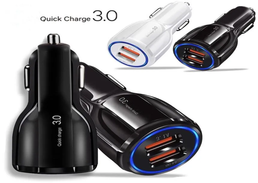 Chargeurs de voiture rapides rapides 31A double ports USB chargeur adaptateur secteur automatique pour iphone 13 14 Samsung S10 Note 10 HTC téléphone Android gps 3110076