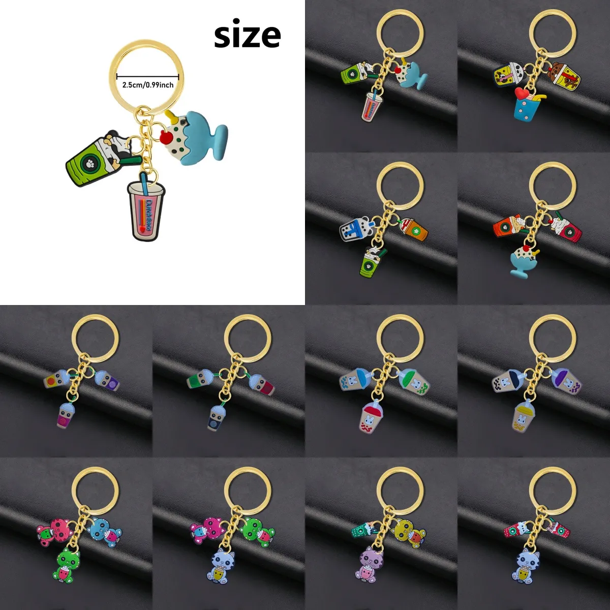 Handmade Milk Tea Keychain - Mini Beverage Key Ring for Men & Women ...