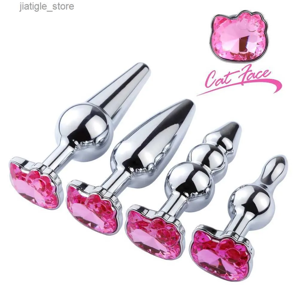 Other Health Beauty Items 1 piece cat face jewelry base anal plug buttocks masturbation tool sex massage adult homosexual anal beads Y240402