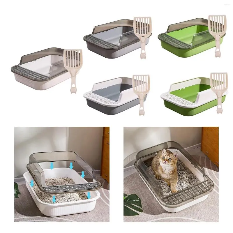 Cat Carriers Open Top Pet Litter Tray With High Side Sturdy Semi Closed Box