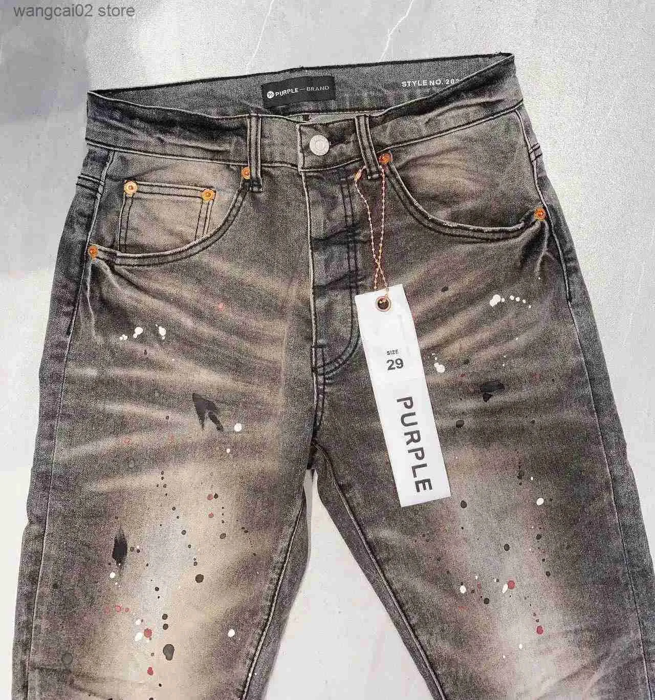 Men's Jeans Purple Brand Denim Jeans Mens Distressed Strtwear 