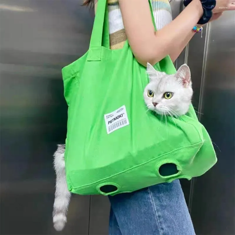 Sac de transport en toile pour chat, sac de transport pour animaux de compagnie, sac à main Portable à bandoulière pour chien, accessoires
