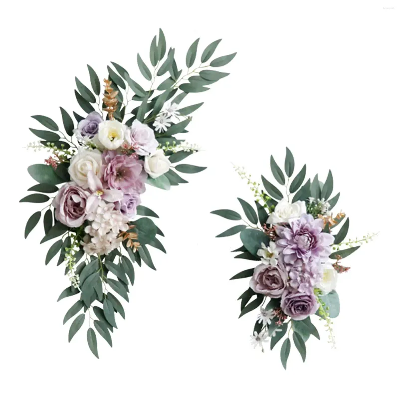 装飾的な花2x結婚式のアーチウェルカムサインの装飾レセプション用の人工花盗み