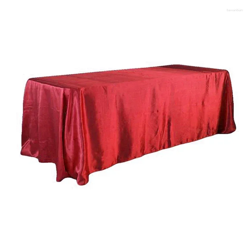 Nappe rectangulaire en Satin blanc, 30 couleurs, couverture décorative, solide, pour salle à manger, mariage, 2024