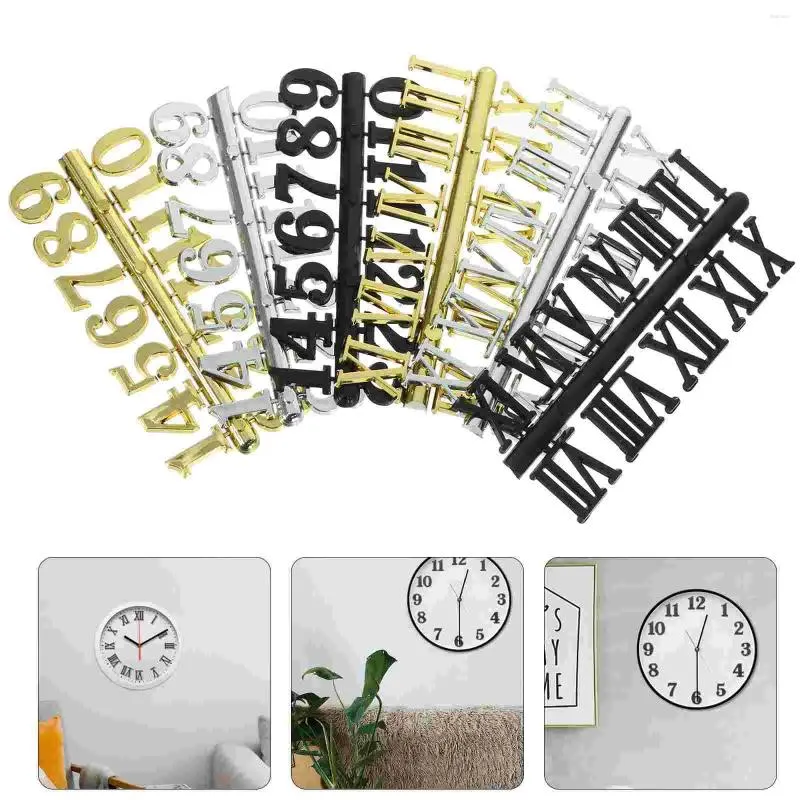 Horloges Accessoires Creative DIY Horloge murale tridimensionnelle Cadran Plaque d'immatriculation Salon Chambre Chiffres romains Kit Fournitures
