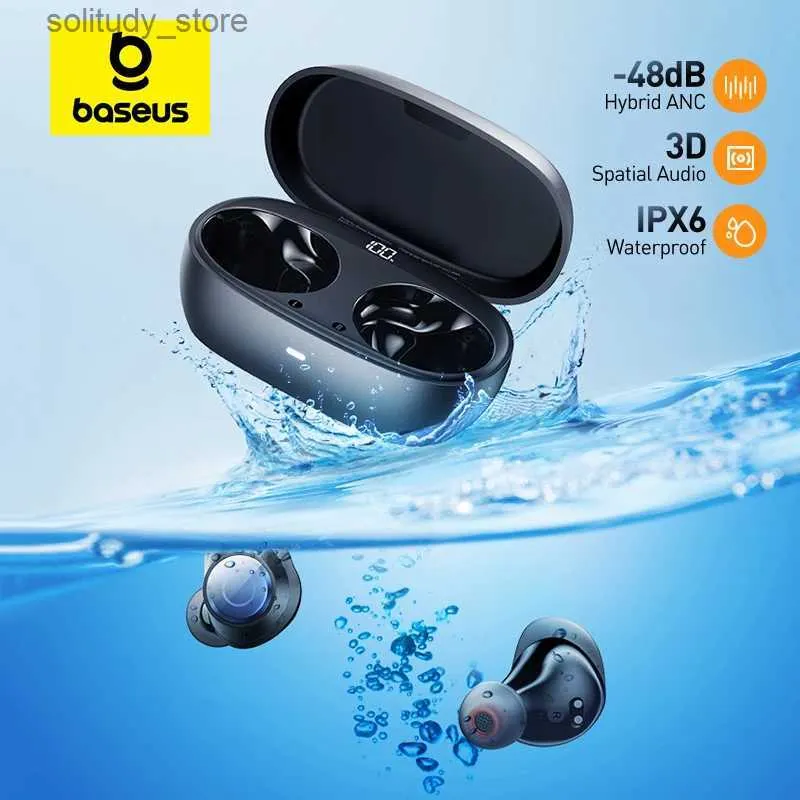 Mobiltelefonörlurar BASEUS BOWIE MA10 Pro Trådlösa hörlurar 48DB Aktivt brusavbrott Bluetooth 5.3 Earphones 40H Battery Livslängd IPX6 Vattentät Q240402