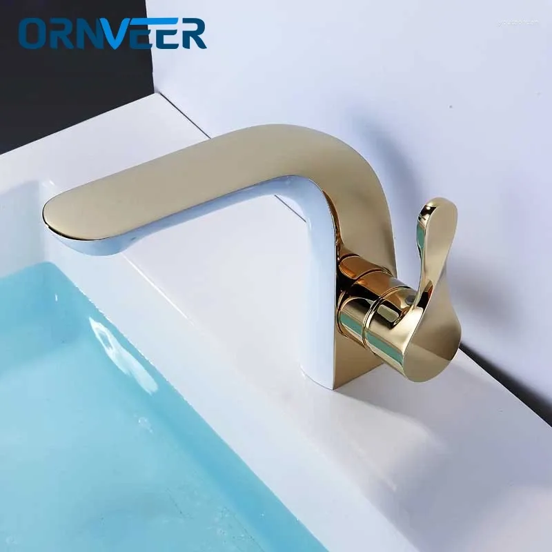 Wastafelkranen ORNVEER Watermengkraan Wastafelkraan Messing Waterval Toilet Goud W010