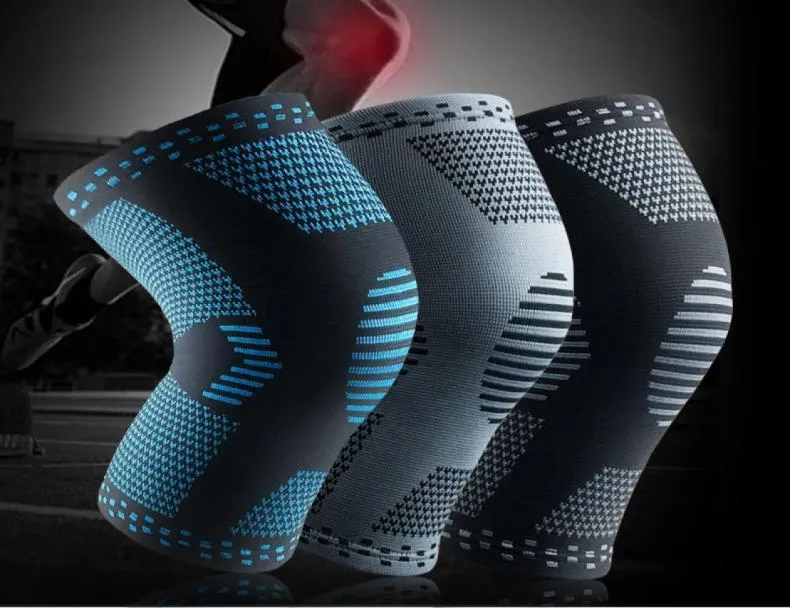1 paar nieuwe nylon weven elastische sport kniebeschermers ademend kniebrace hardlopen fitness wandelen fietsen kniebeschermer2774536