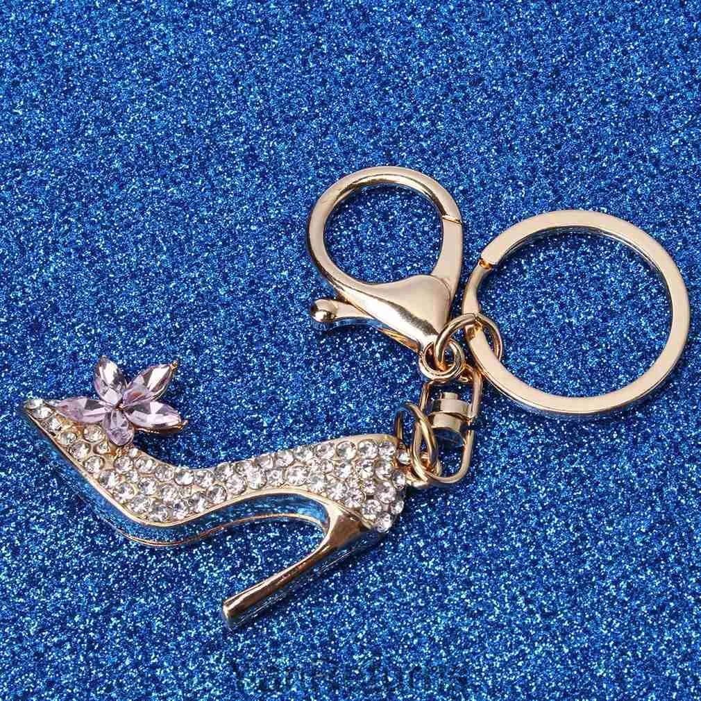 Guldhöga klackar Zinklegering Keychain Korean version Personlig fashionabla minimalistiska hänge elegant nyckelring rakt