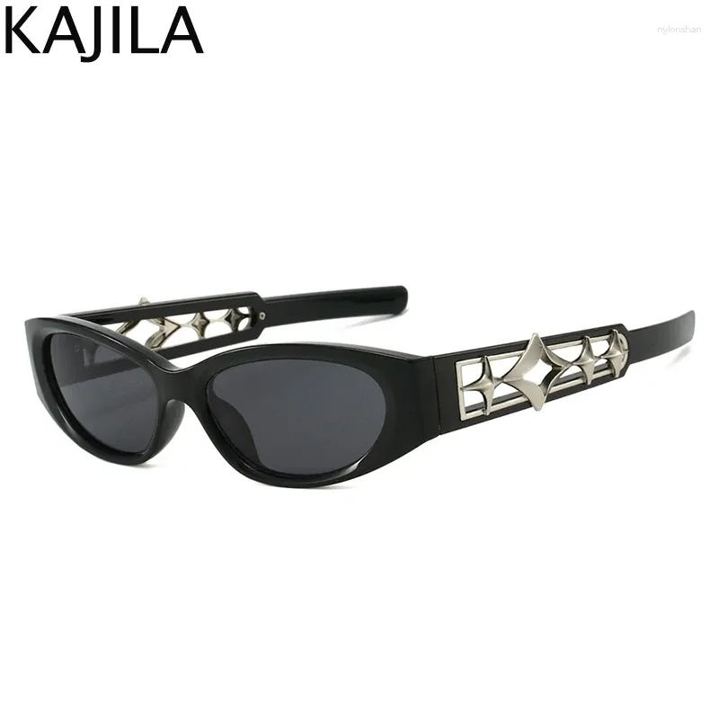 Lunettes de soleil ovales Y2K Punk Star pour femmes, rétro Steampunk, lunettes de soleil pour dames, Vintage, UV400, 2024