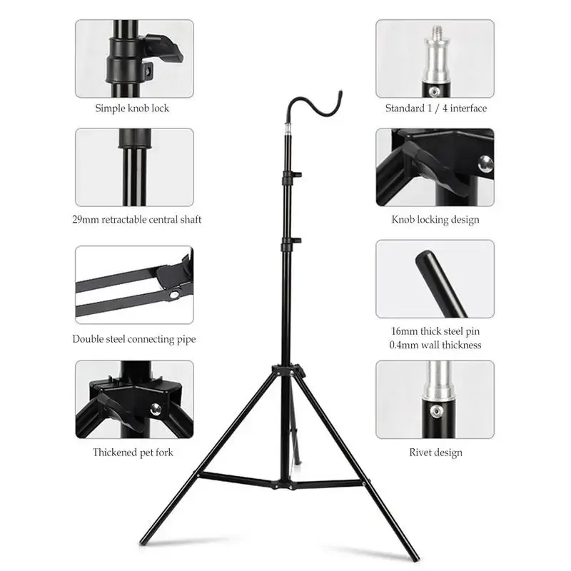 Verktyg Camping Light Stand Lightweight Bekväm Lamp Support Holder Tripod Hållbar Light Lamp Lantern för picknickvandring