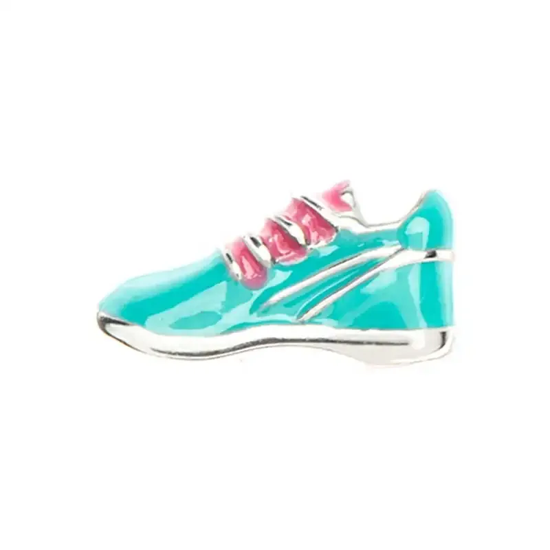 Charms 10pcs Aqua Running Shoe Charmes flottants personnalisés pour le collier de montre en verre