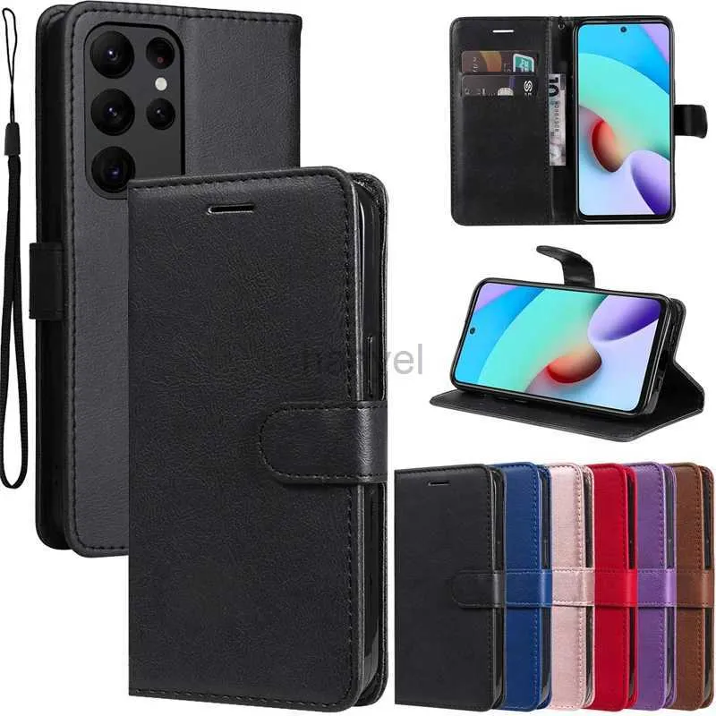 Handyhüllen S23 S 23 Plus + Hülle Leder Flip Book Stand Funda für Samsung Galaxy S23 S22 S24 Ultra S23ULTRA Cover Kartensteckplätze Holster 2442