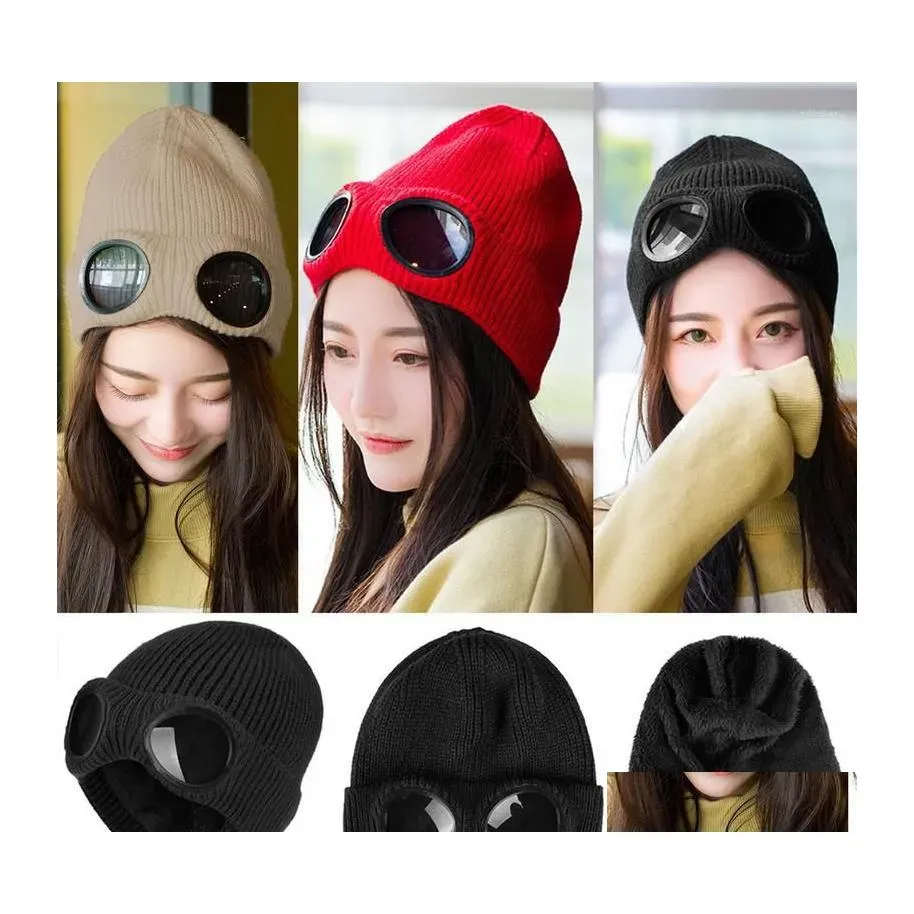 Caps Beanie/cranio Capite di berretti Glasshi inverno Cappello CP CP BEANIE BEanie Street Street Hip Hop Fleece Weece Wart for Women Dro Dro