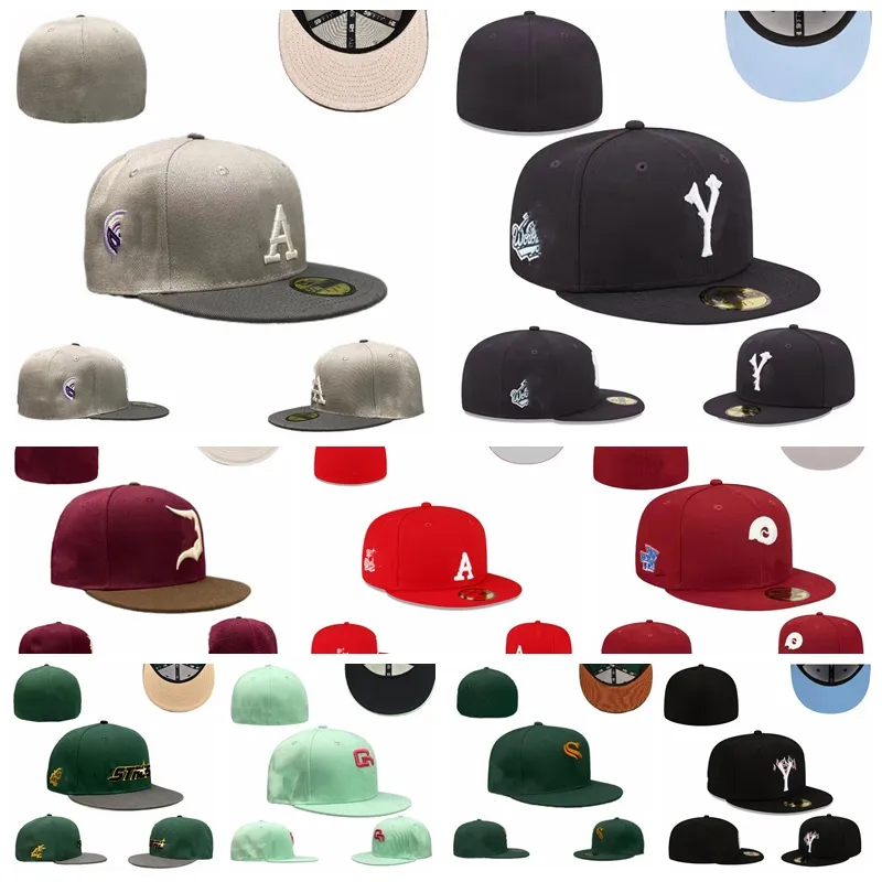 Cappelli aderenti di buona qualità Cappello snapback Cappellini da baskball Tutti i logo della squadra uomo donna Sport all'aria aperta Ricamo Cotone piatto Berretti chiusi Berretto da sole flessibile taglia 7-8