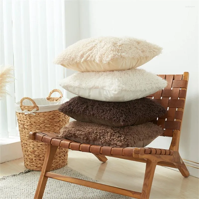 Pillow 3D Plush Embroidered Cover Geometric Rattan Decorative Case Nordic Soft Sofa Throw Covers Home Fall Decor