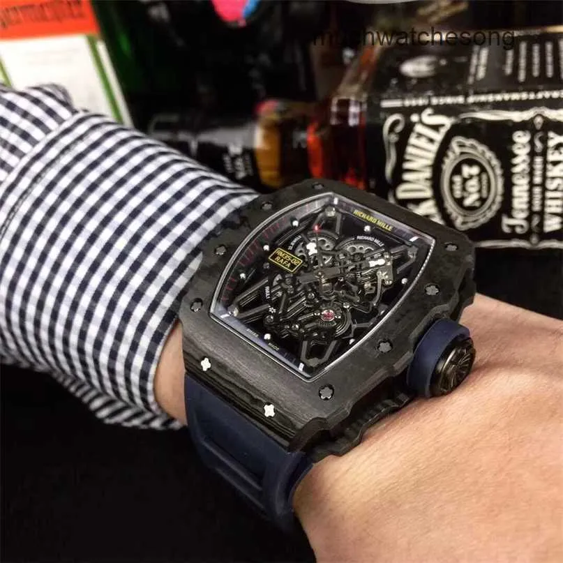 スイスの高級時計Richadmills Mechanical Watch Chronograph Wristwatch3502 Swiss Automatic MovementSapphire Rubber Strap Brand Designer Sport Wristw