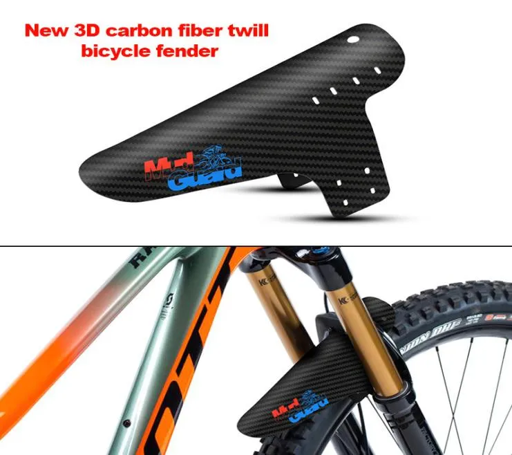 2019 Nya mountainbike -tillbehör MUDGUARD 3D Kolfiber Twill Cycling MTB Fender Bakre lera Guard Wings for Road Bicycle Products6305439