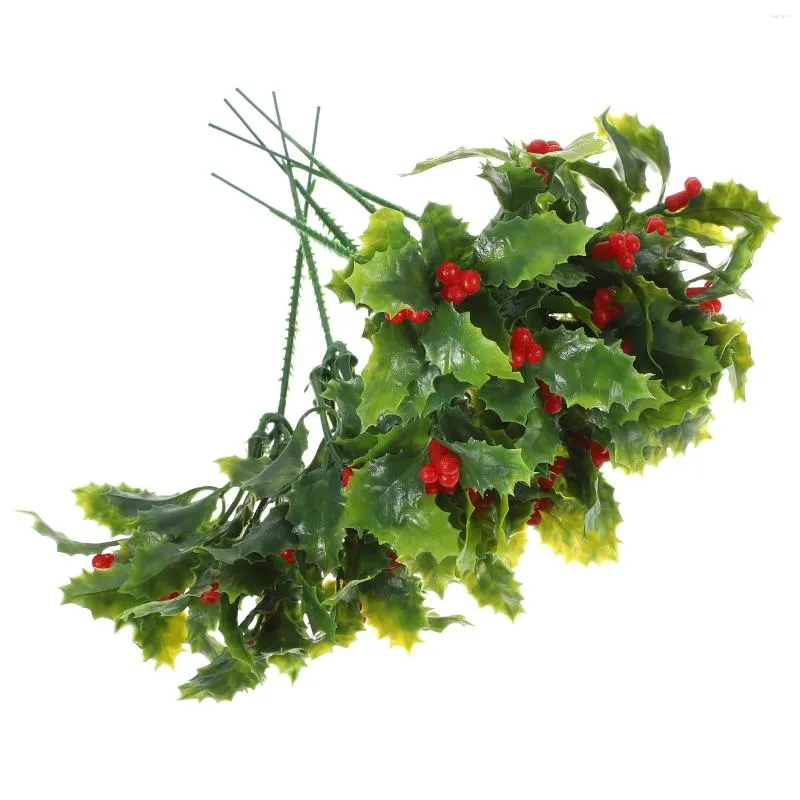 Dekorative Blumen, Kiefernbeeren, Zweige, gefälschte Stechpalmenstiele für Weihnachten, künstliche Pflanzen im Freien