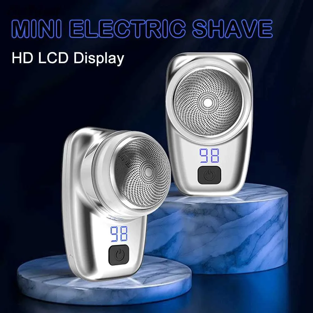 Electric Shavers Mini Shaver Portable ładowna broda Broda Kieszonkowa maszyna do golenia dla mężczyzn mokra i sucha użycie 2442