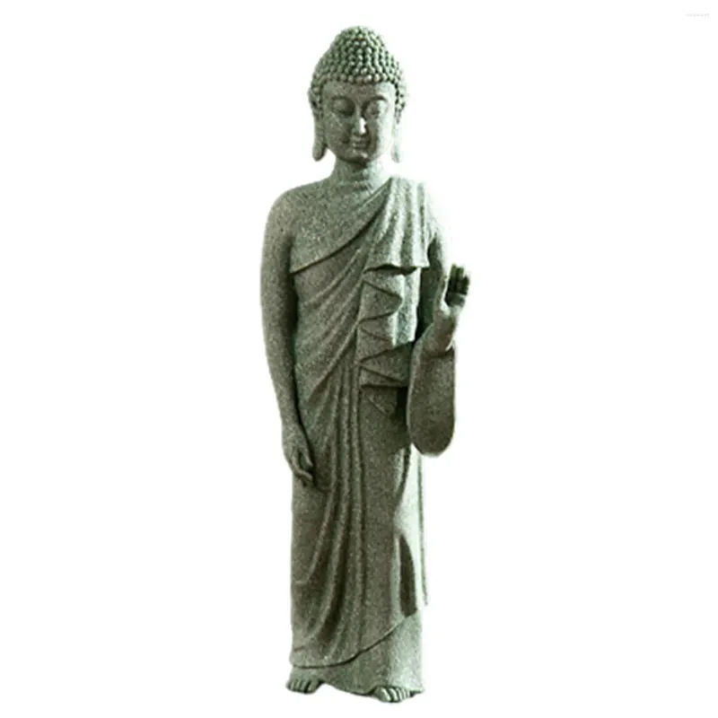 Dekorativa figurer Stående Buddha Hemskulpturer Utomhus/inomhusstaty Skulpturdekoration Idealiska gåvor för släktingar och vänner