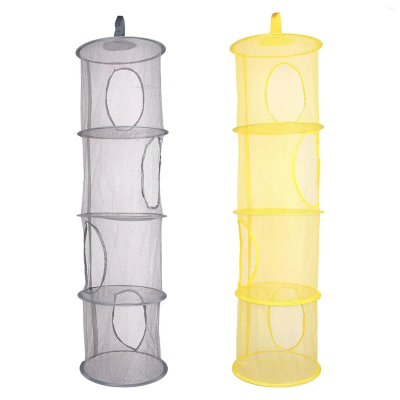 Storage Boxes Foldable Hanging Mesh Organizer Net Drying Basket Strong Space Saver For Bathroom Bedroom Wardrobe Household