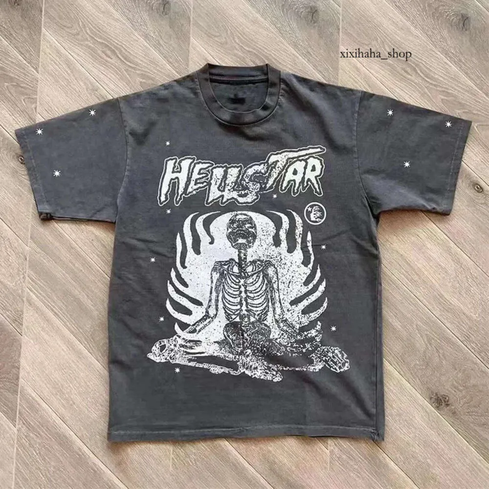 Summer Men Womens HellStar T Shirt Rapper Wash Grey Heavy Craft Unisex krótkie rękawie Top High Street Fashion Retro T-shirt S-XXXL No Etykieta 0p3A 805