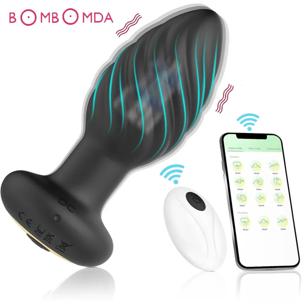 Plug anale vibratore controllo APP Bdsm culo vibrante punto G vibratore massaggio prostatico vagina giocattoli del sesso per uomini donne 240320