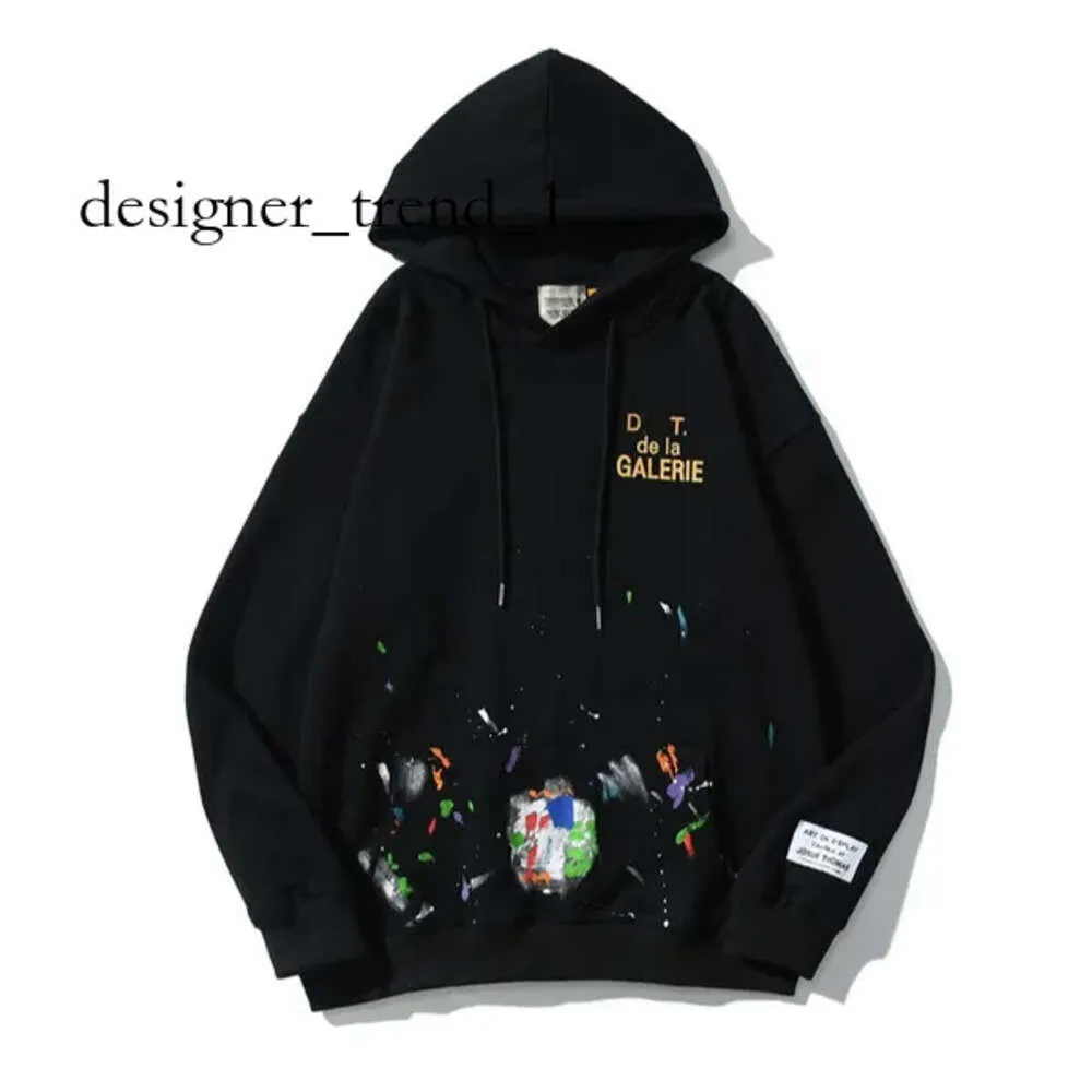 GalleryDept Hoodie Men's and Women's Black Lattering Printed High Quality Sweatshirt GalleryDeptルーズストリートデザイナーファッションギャラリーdeptスウェットシャツ1049