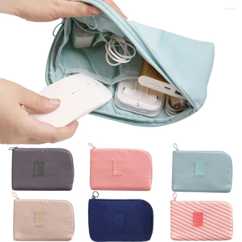 Storage Bags Simple Cosmetic Bag Cable Earphone Wire Organizer Case Portable Data Headset Travel Business