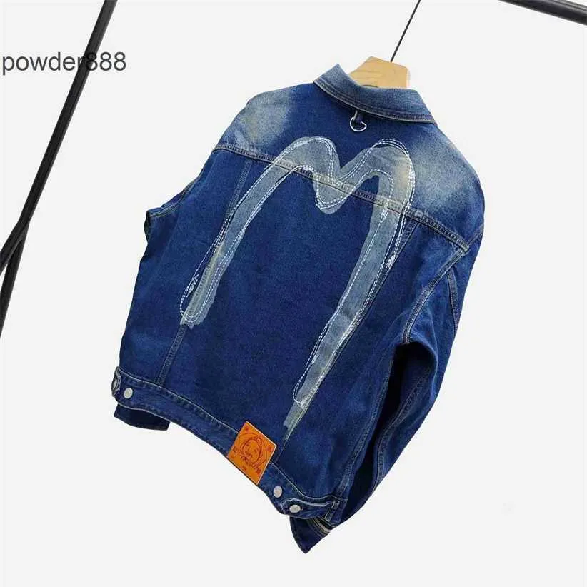 2024 Spring and Automne Nouvelle marque à tendance Fushen Big M Dyeing Dyeing Broidered Denim pour hommes femmes