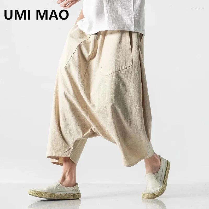 Men's Pants Summer Plus Size Casual Harem Retro Loose Cotton Linen Wide Leg Elastic Waist