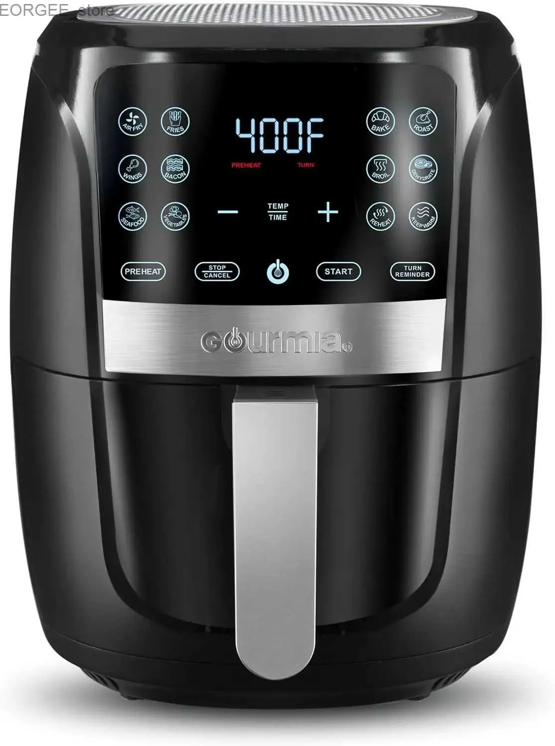 Air Fryers Gourmia Air Fryer Forno Display Digital Digital 6 Lart Lares Air Fryer Cozes 12 1 Toque em Cozinhar predefinição XL Cesta de frituras de ar 1500W Y240402