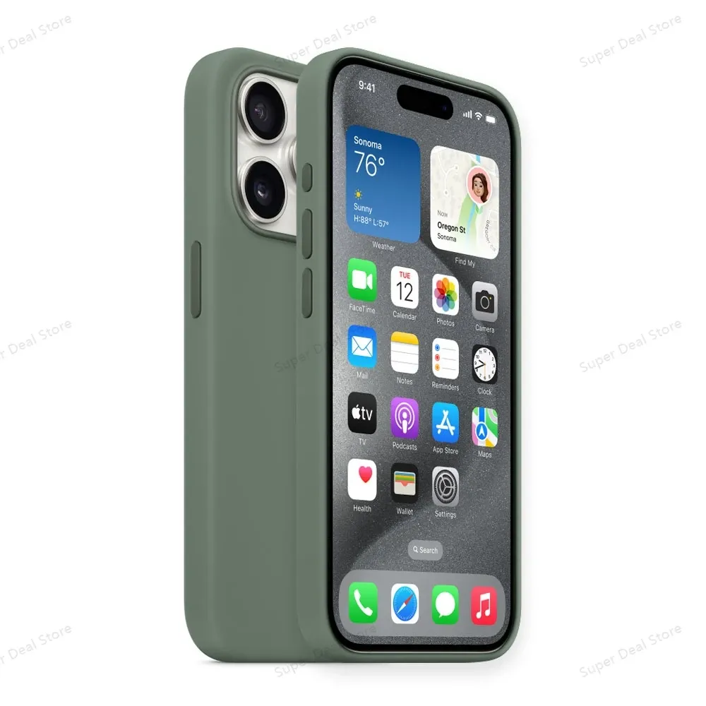 Custodia in silicone originale Apple per iPhone 15 Pro Max con copertura Magsafe Ricarica magnetica wireless per custodie per iPhone 15 Plus
