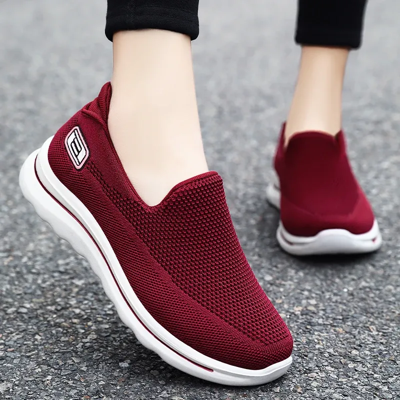 Flats New Women's Sport Sneaker Breathable Ballet Flats Loafers Ladies Boat Luxury Shoes Woman Tennis Orthopedic Slip On Shoes