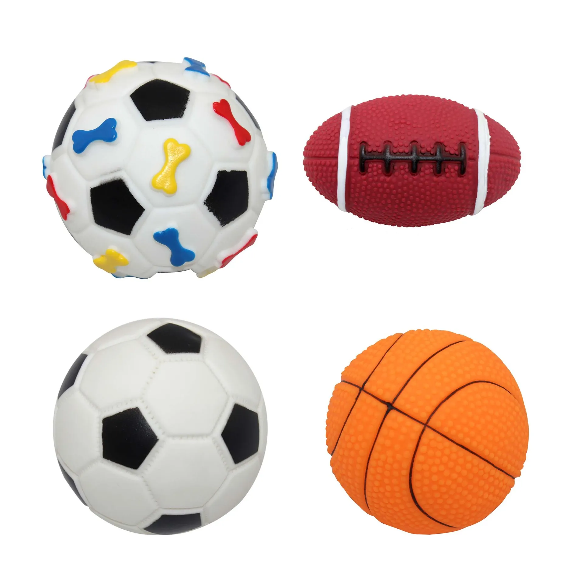 Pet Toy Ball Wholesale Pvc Sound Series Basketball Football Spot Wholesale peut porter des jouets de chien de corde