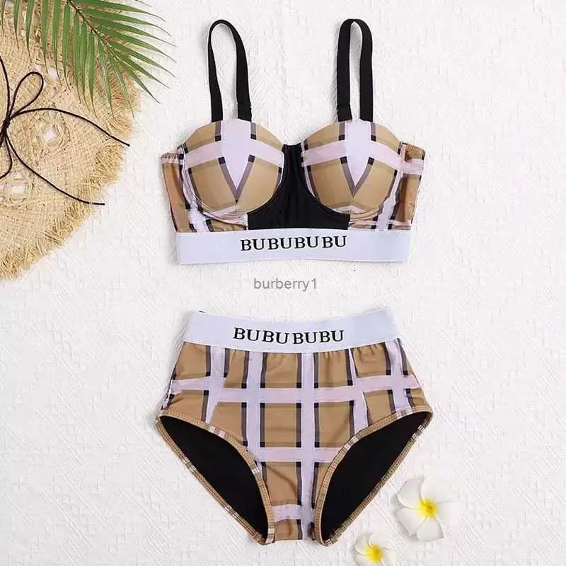 Designer Heißer Verkauf Bikini Frau Sense Strand Schwimmen Tragen Sommer Badeanzug Sexy Sling Strap Bur Design Muster Plaid Badeanzug hohe Qualität Damen