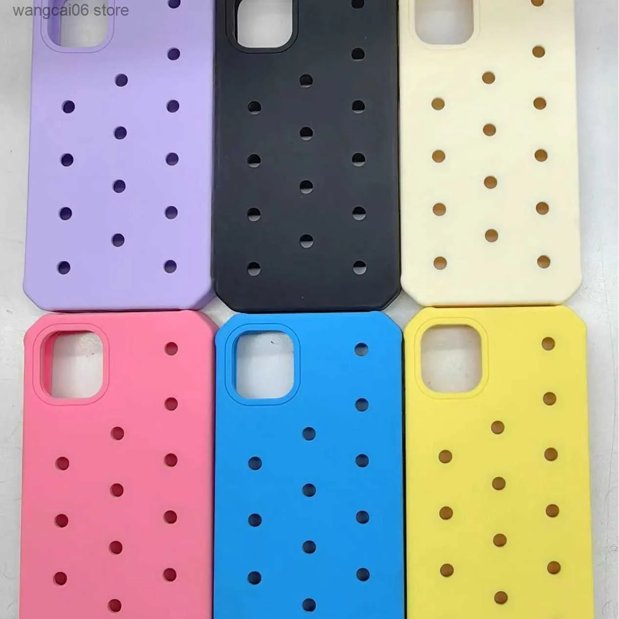 Case di telefonia cellulare Apple 7Plus Hole Silicone IPhone 13/14/15 Anti Drop Drop Fai-da-te Fibbia Tre-Dimensionali Telefono Custodia T240402