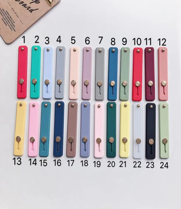 24 Colors Portable Telescopic Finger Strap Holder Soft Silicone Telescopic Finger Strap Bracket Wristband Stand Finger Phone Holde4397288