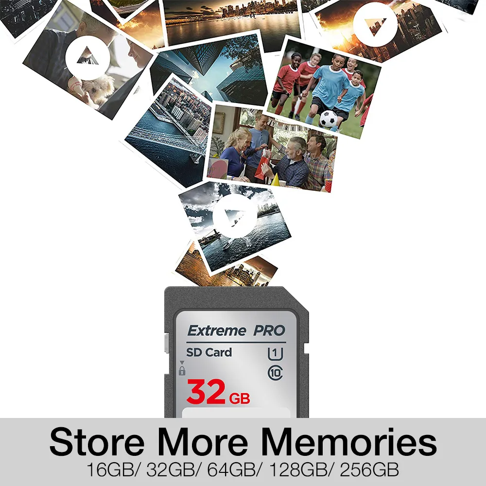 Camera SD Card 16GB 32GB 64GB 128GB Class 10 UHS Memory Card for 1080p ...