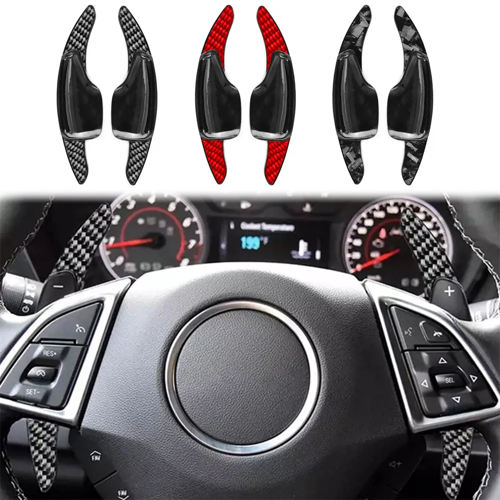 For Chevrolet C amaro 16-22 Car Steering Wheel Shift Paddle Extender Center Control Modified Accessories Carbon Fiber +ABS Shifter