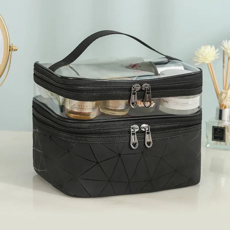 2024 Multifunction Travel Clear Makeup Bag Fashion Diamond Cosmetic Bag Toiletries Organizer Waterproof Females Storage Make Up Cases for