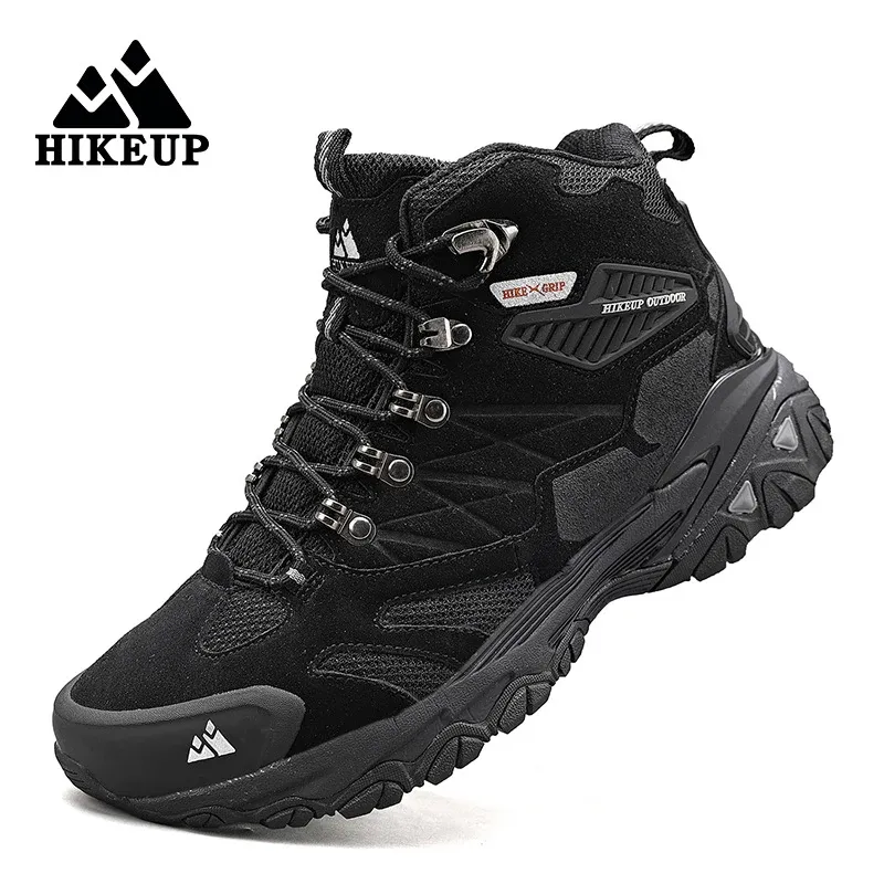 Laarzen HikeUp Brand Professional Outdoor wandelschoen Echt lederen trekking berg -sneakers Camping Men Schoenen Tactical Hunting Boot