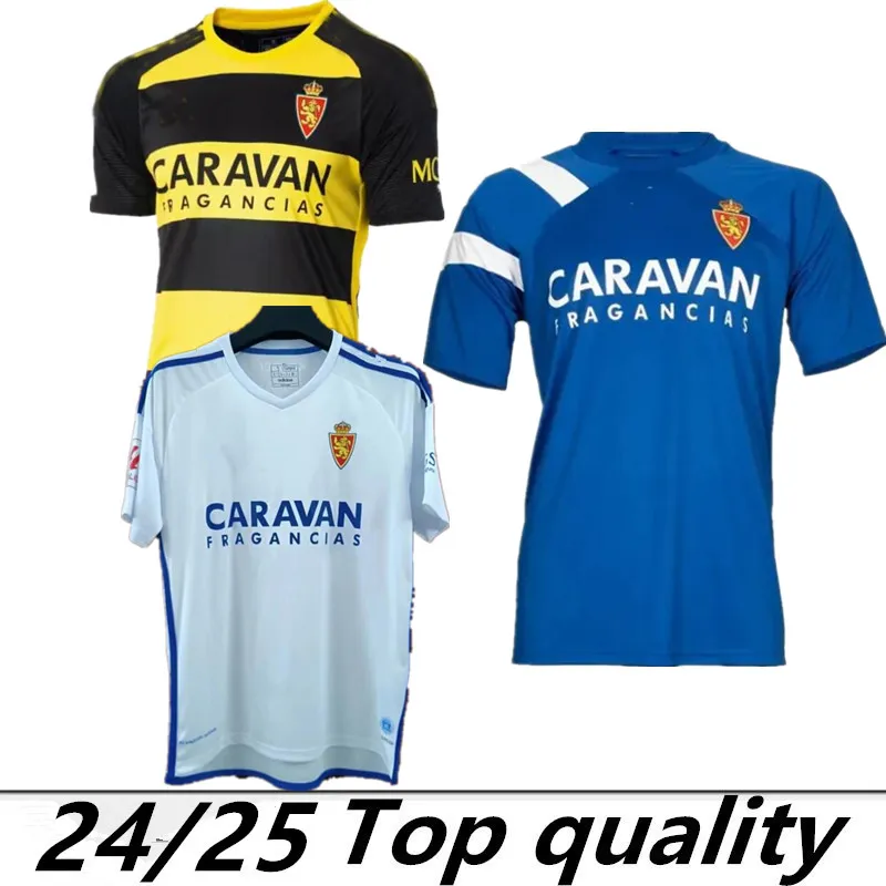 23 24 حقيقية Zaragoza Fran Gamez Soccer Jerseys Zapater 2024 2023 Jersey Pombo Shinji Kagawa Football Dorts Guti Javi Ros Kids L. Suarez Camiseta de Futbol Home Away