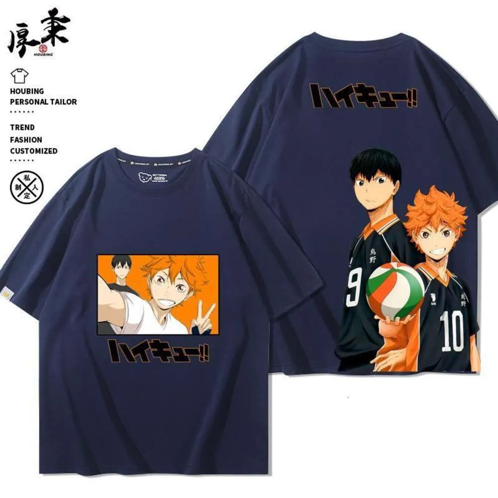 Siatkówka młodzież xigux otaczające ueno High School Hinata Shoyo krótkie rękawy mężczyźni i kobiety Summer Pure Cotton T-Shirt Fasseh3r