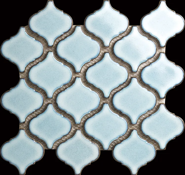 Seramik mozaik karo yüksek dereceli fener karo camlı mozaik TV arka plan duvar kanepe arka plan duvarı için uygun