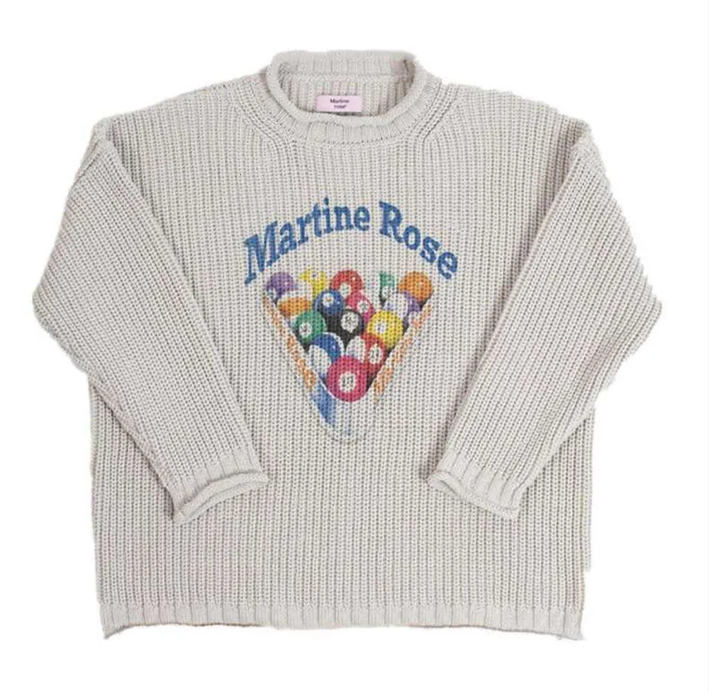 Pulls pour hommes épaule dénudée Martine rose épais aiguille sertie tricot pull OS style billard imprimé pull 32